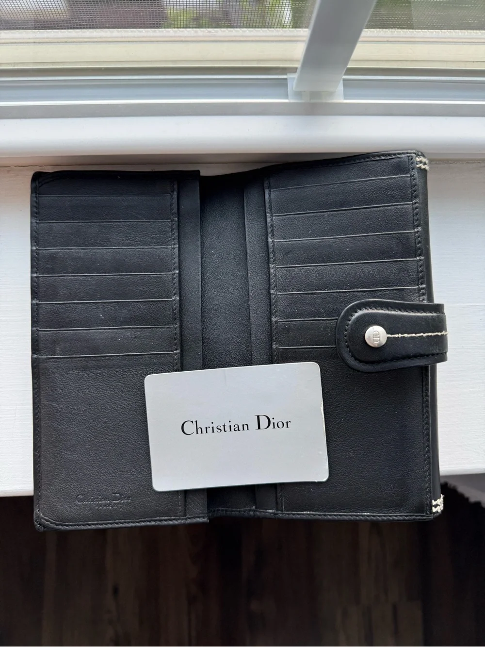 Black Wallet Clutch with Silver 'D' Charm